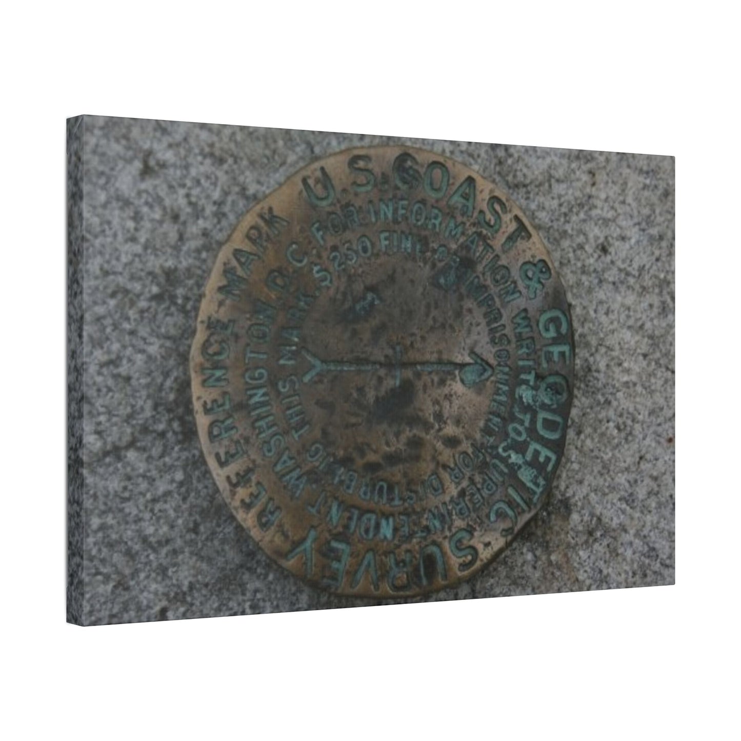 Classic Stretched Canvas - Surveyor Marker on top of Stone Mountain in GA