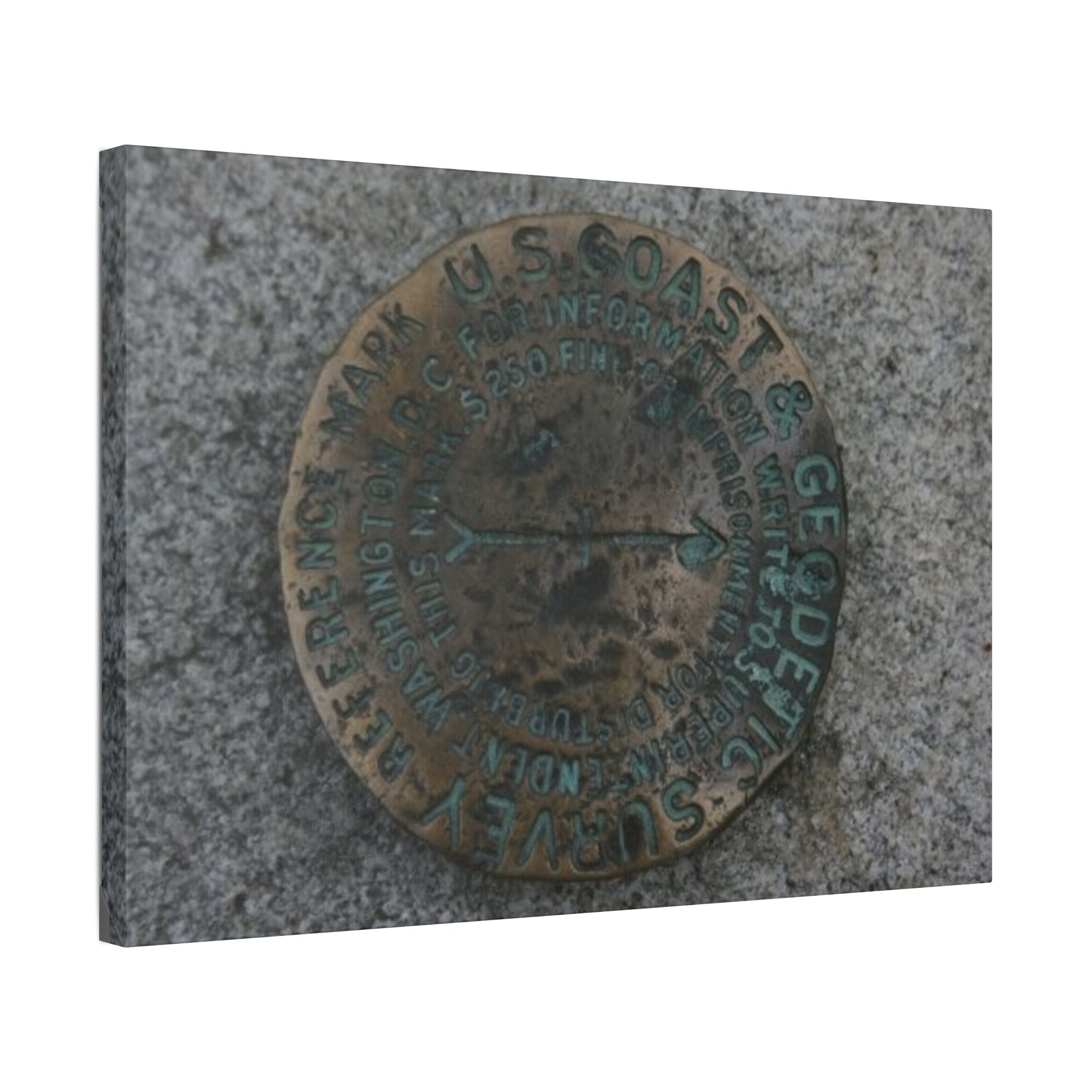 Classic Stretched Canvas - Surveyor Marker on top of Stone Mountain in GA