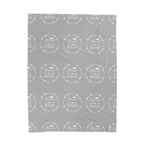 Blessed Mama Velveteen Plush Blanket - Cozy, Soft Gift for Mothers