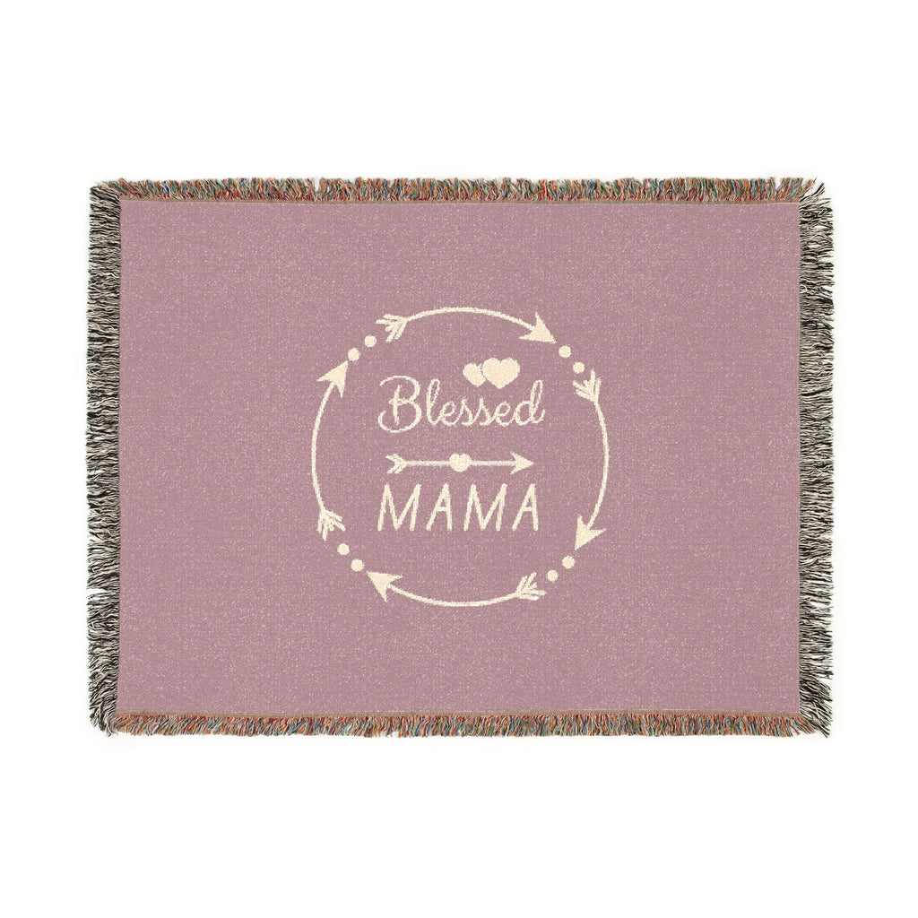 Blessed Mama Woven Blanket - Cozy Throw for Moms - Perfect Gift for Mother's Day & Celebrations