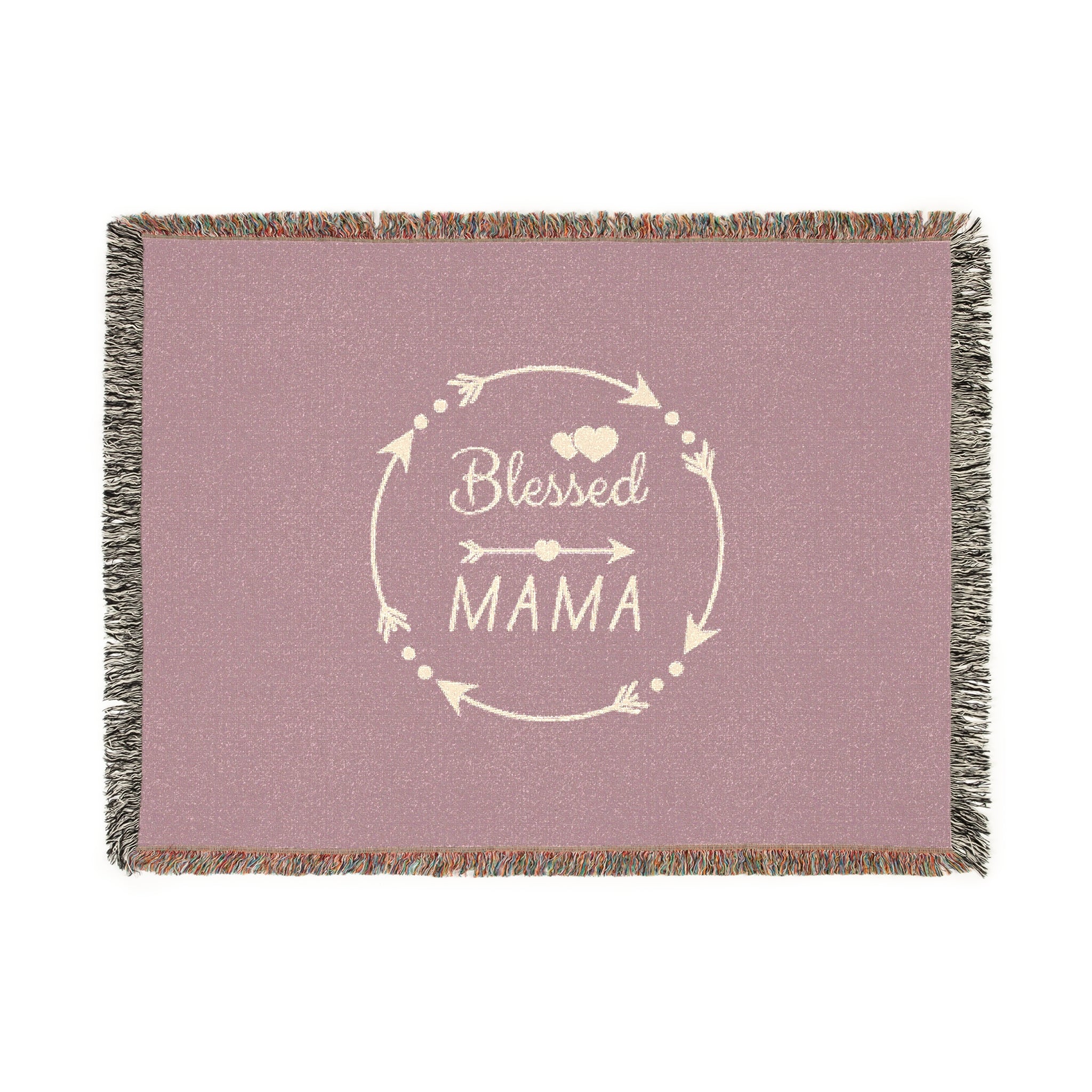 Blessed Mama Woven Blanket - Cozy Throw for Moms - Perfect Gift for Mother's Day & Celebrations